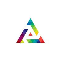 triángulo con color lleno diseño logo vector