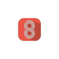 number eight logo with circular lines vector