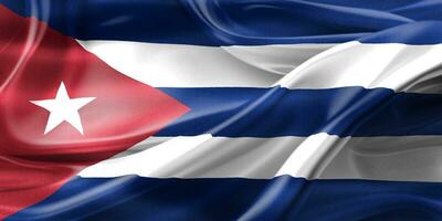 bandera de cuba - bandera de tela que agita realista foto