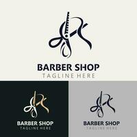 Barbero logo diseño cortar con tijeras icono modelo. moderno sencillo diseño. peluquería herramientas y peluquería. vector ilustración