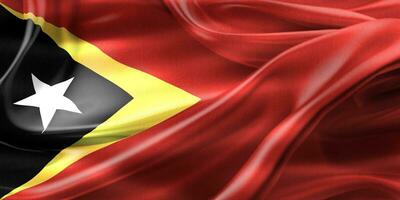 3D-Illustration of a East Timor flag - realistic waving fabric flag photo