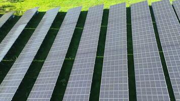 Aerial view of a large solar park for alternative energy production. photo