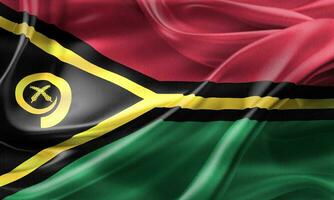 3D-Illustration of a Vanuatu flag - realistic waving fabric flag photo