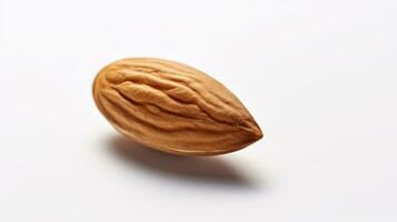 an almond on a solid white background AI Generated photo