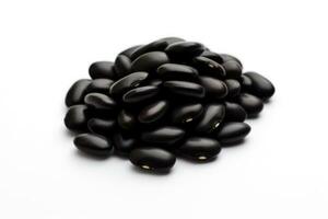 group of black beans on a white background AI Generated photo