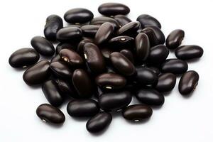 group of black beans on a white background AI Generated photo