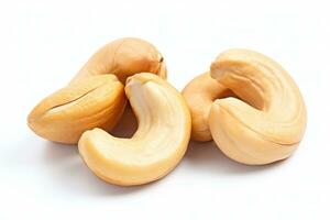 a pile of cashews on a white background AI Generated photo