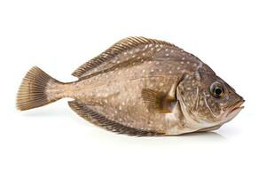 European flounder fish on a white background AI Generated photo