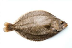 European flounder fish on a white background AI Generated photo