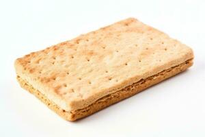 A stack of hole hardtack on a white background AI Generated photo