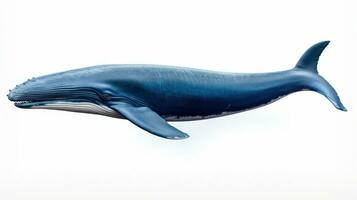 A blue whale on a white background AI Generated photo