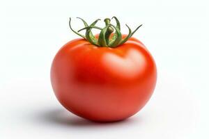 un rojo tomate en un blanco antecedentes ai generado foto