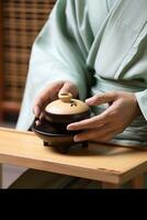 Traditional Tea ceremony. AI Generated photo
