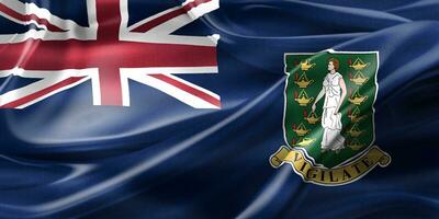 3D-Illustration of a British Virgin Islands flag - realistic waving fabric flag photo