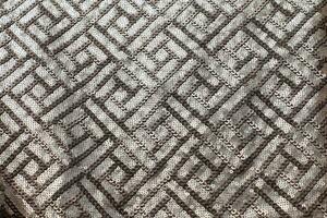 Close up view on samples of cloth and fabrics in different colors. photo