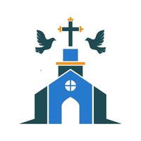 Church logo icon design vector