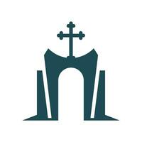 Iglesia logo icono diseño vector