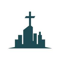 Iglesia logo icono diseño vector