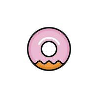 Donut vector illustration isolated on white background. Donut icon