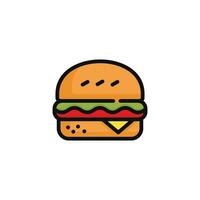 hamburguesa vector ilustración aislado en blanco antecedentes. hamburguesa icono