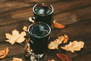 Spicy hot mulled wine drink made from red wine photo