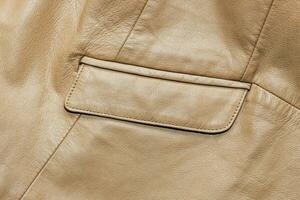 Brown leather jacket texture, genuine soft leather photo