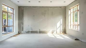 Interior of a new house under construction, remodeling and renovatio. Generative AI photo