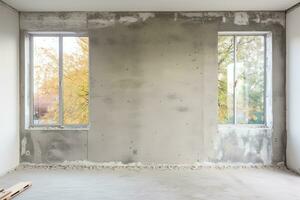 interior de un nuevo casa debajo construcción, remodelación y renovación. generativo ai foto