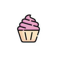 Cupcake vector illustration isolated on white background. Cupcake icon