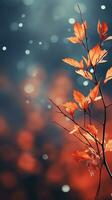 Falling autumn background with bokeh effect, abstract design with copy space. Generative AI photo