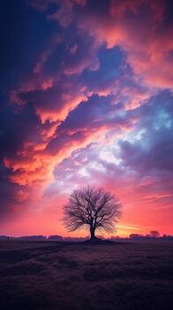 Captivating twilight sky with copy space, ideal for adding text or graphics to your designs. Generative AI photo