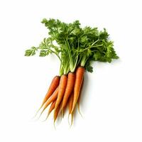 Isolated bunch of carrots on a white background. High quality. AI Generated photo