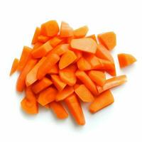 Carrot cut into small pieces. High resolution.. AI Generative photo