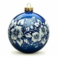 Blue Christmas ornament. High quality. AI Generative photo