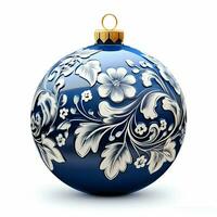 Blue christmas ornament. High quality. AI Generative photo