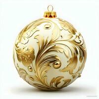 Gold christmas ornament. High-resolution. AI Generative photo