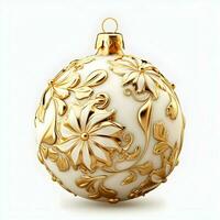 Gold christmas ornament. High-resolution. AI Generative photo