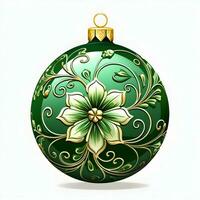 Green christmas ornament. High quality. AI Generative photo