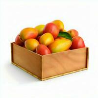 Mangos in a show box for sale 4k. High-resolution. AI Generative photo