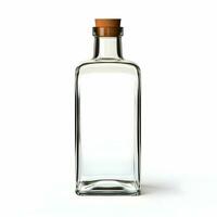 Glass bottle on white background 8k. High quality. AI Generative photo