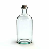 Glass bottle on white background 8k. High-resolution. AI Generative photo