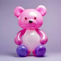 inflable linda oso brillante color globo oso ilustración. alto calidad. ai generativo foto
