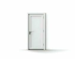 The white door isolated on a white background. High-resolution. AI Generative photo