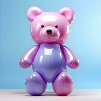 inflable linda oso brillante color globo oso ilustración. alto calidad. ai generativo foto