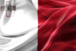 3D-Illustration of a Malta flag - realistic waving fabric flag photo