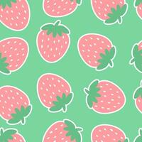 Strawberries seamless pattern fresh fruit background texture vector