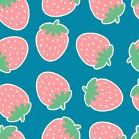 Strawberries seamless pattern fresh fruit background texture vector