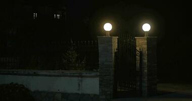 Wrought Iron Gate at Night video