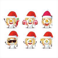 Papa Noel claus emoticones con tallarines dibujos animados personaje vector