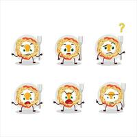 Cartoon character of noodles with what expression vector